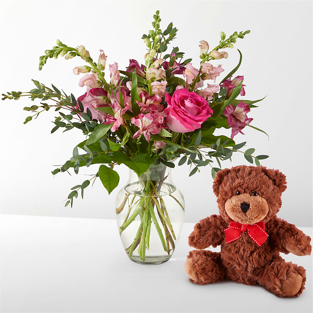 Happily Ever After Bouquet & Bear Set – Halstead Floral At The Plaza, Halstead KS