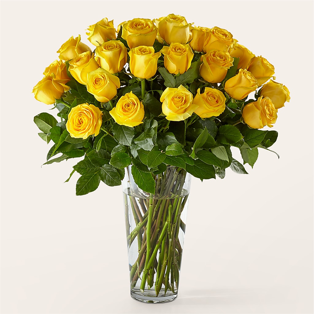 Long Stem Yellow Rose Bouquet – Halstead Floral At The Plaza, Halstead KS