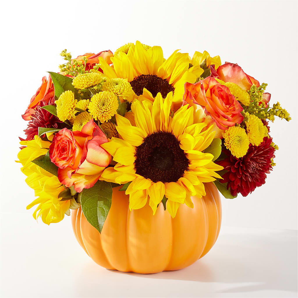 Golden Gourd Pumpkin Bouquet – Halstead Floral At The Plaza, Halstead KS