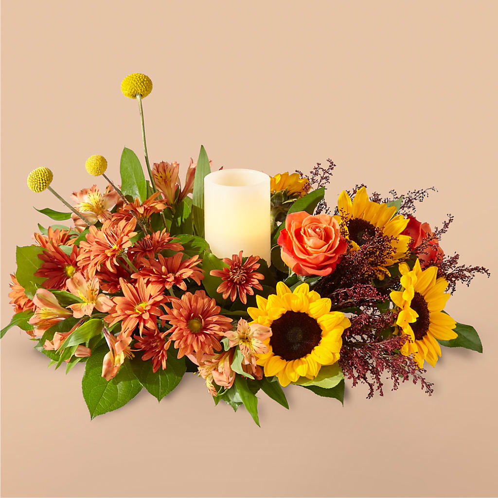 Honey Spark Centerpiece – Halstead Floral At The Plaza, Halstead KS