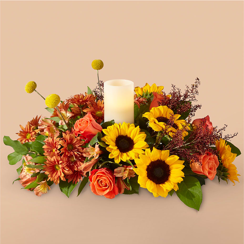 Honey Spark Centerpiece – Halstead Floral At The Plaza, Halstead KS