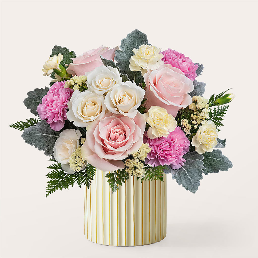 Blissful Moments Bouquet with Ivory Vase – Halstead Floral At The Plaza, Halstead KS