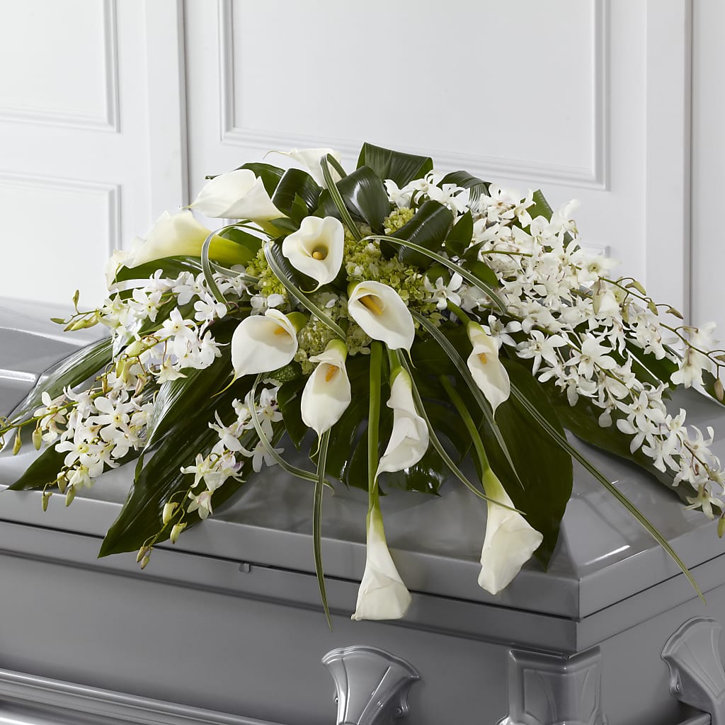 Angel Wings Casket Spray – Halstead Floral At The Plaza, Halstead KS