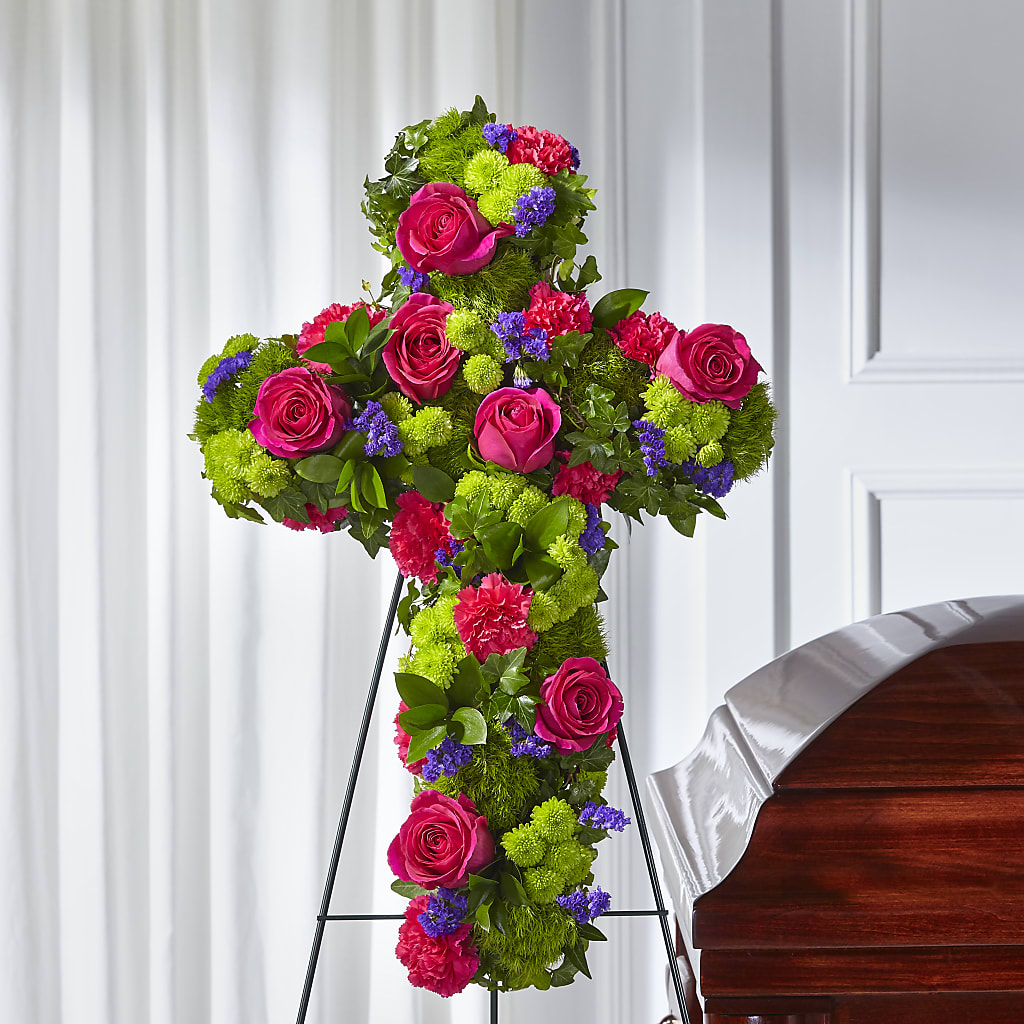 Tribute Rose Floral Cross – Halstead Floral At The Plaza, Halstead KS