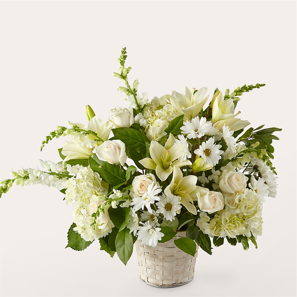 Ivory Elegance Floral Basket – Halstead Floral At The Plaza, Halstead KS