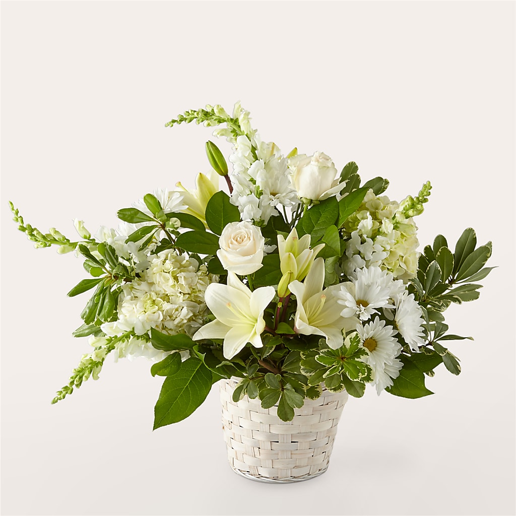 Ivory Elegance Floral Basket – Halstead Floral At The Plaza, Halstead KS