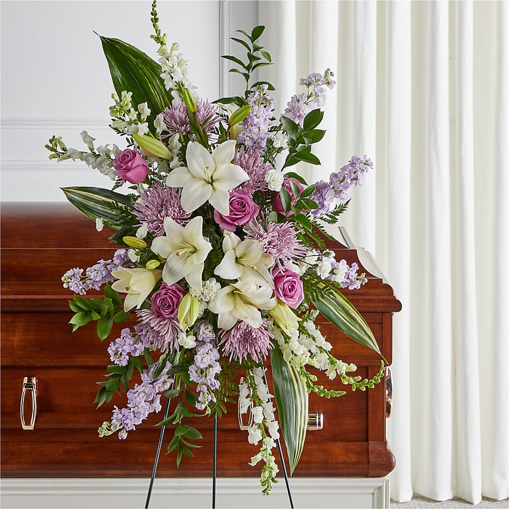 Grateful Hearts Standing Spray – Halstead Floral At The Plaza, Halstead KS