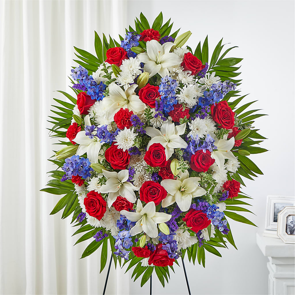 Cherished Service Standing Spray – Halstead Floral At The Plaza, Halstead KS
