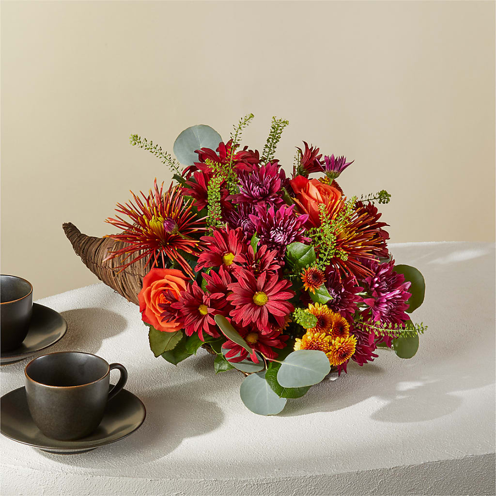 Autumn Herald Cornucopia – Halstead Floral At The Plaza, Halstead KS