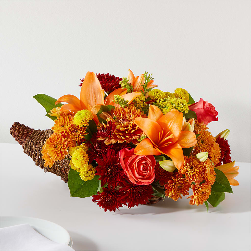 Bouquet of Blessings Cornucopia – Halstead Floral At The Plaza, Halstead KS