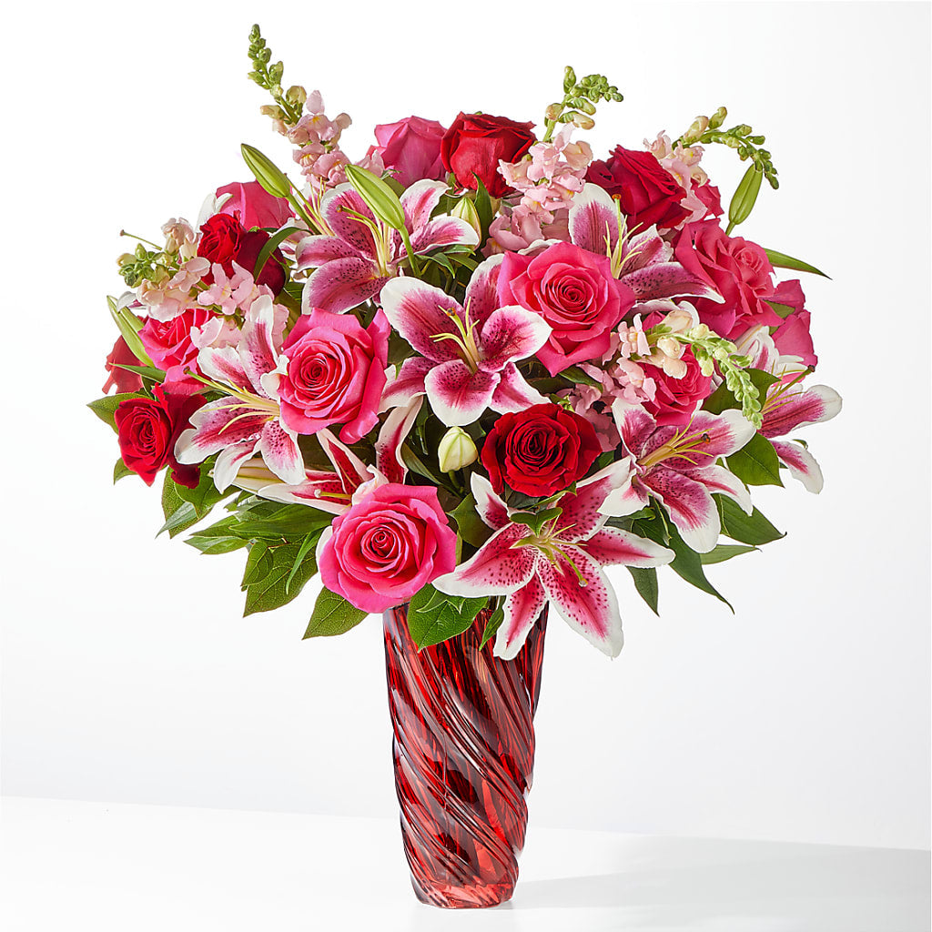 Always You Bouquet with Luxe Swirl Vase – Halstead Floral At The Plaza, Halstead KS