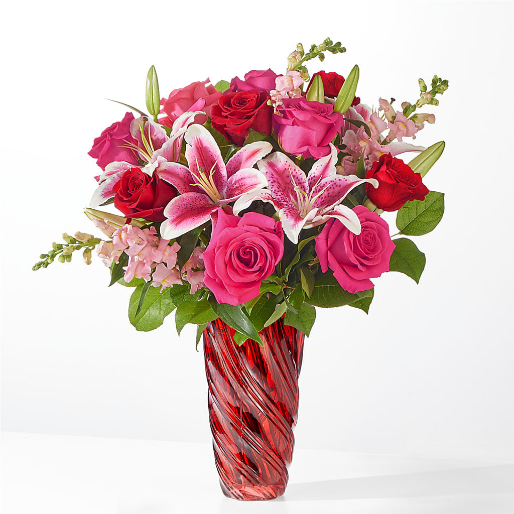 Always You Bouquet with Luxe Swirl Vase – Halstead Floral At The Plaza, Halstead KS