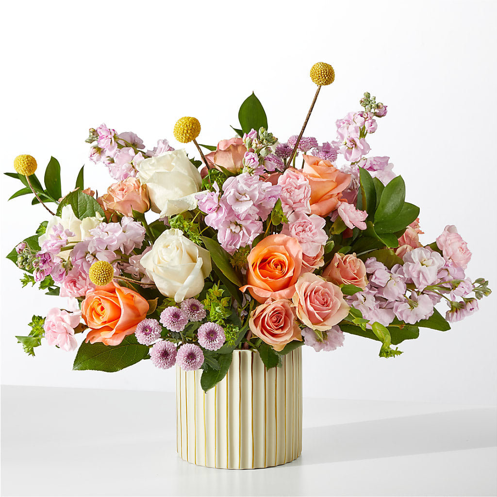 French Market Bouquet with Ivory Vase – Halstead Floral At The Plaza, Halstead KS