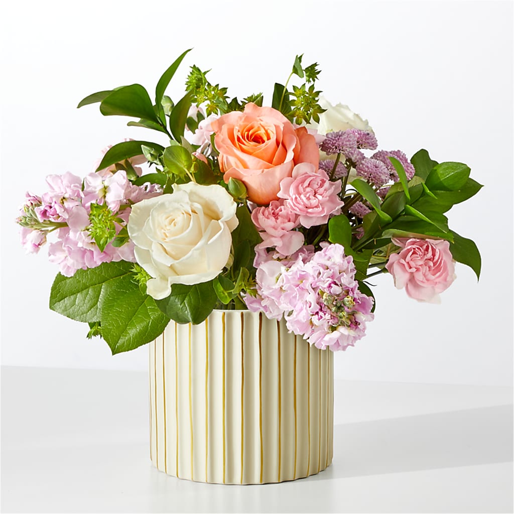 French Market Bouquet with Ivory Vase – Halstead Floral At The Plaza, Halstead KS