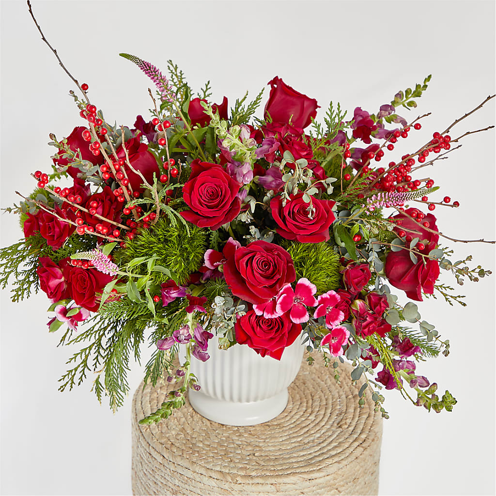 Big Red Bow Bouquet –  Halstead Floral At The Plaza, Halstead KS