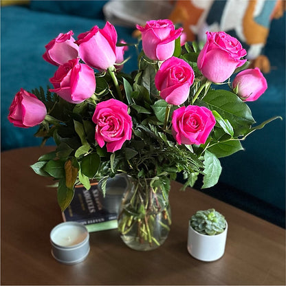 Long Stem Pink Rose Bouquet –  Halstead Floral At The Plaza, Halstead KS