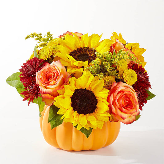 Golden Gourd Pumpkin Bouquet –  Halstead Floral At The Plaza, Halstead KS