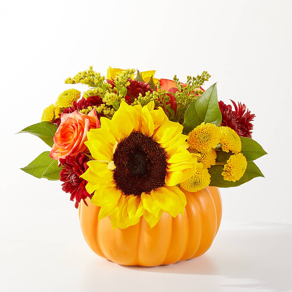Golden Gourd Pumpkin Bouquet –  Halstead Floral At The Plaza, Halstead KS