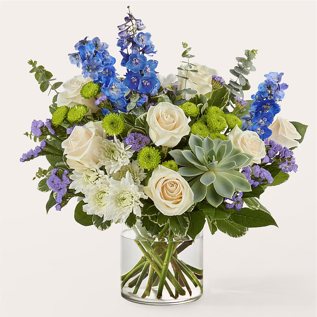 Cerulean Waves Bouquet –  Halstead Floral At The Plaza, Halstead KS