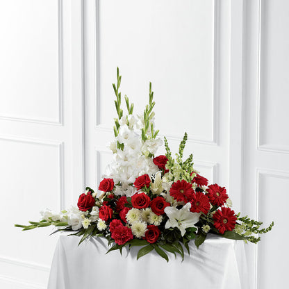 Crimson & White Arrangement –  Halstead Floral At The Plaza, Halstead KS
