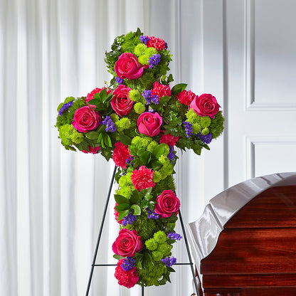 Tribute Rose Floral Cross –  Halstead Floral At The Plaza, Halstead KS