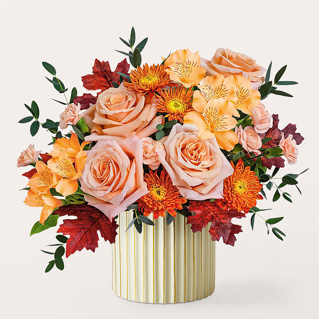Spiced Latte Bouquet with Ivory Vase –  Halstead Floral At The Plaza, Halstead KS