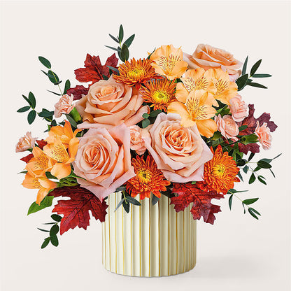 Spiced Latte Bouquet with Ivory Vase –  Halstead Floral At The Plaza, Halstead KS