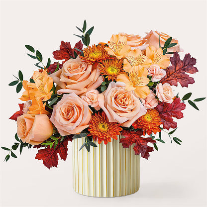 Spiced Latte Bouquet with Ivory Vase –  Halstead Floral At The Plaza, Halstead KS