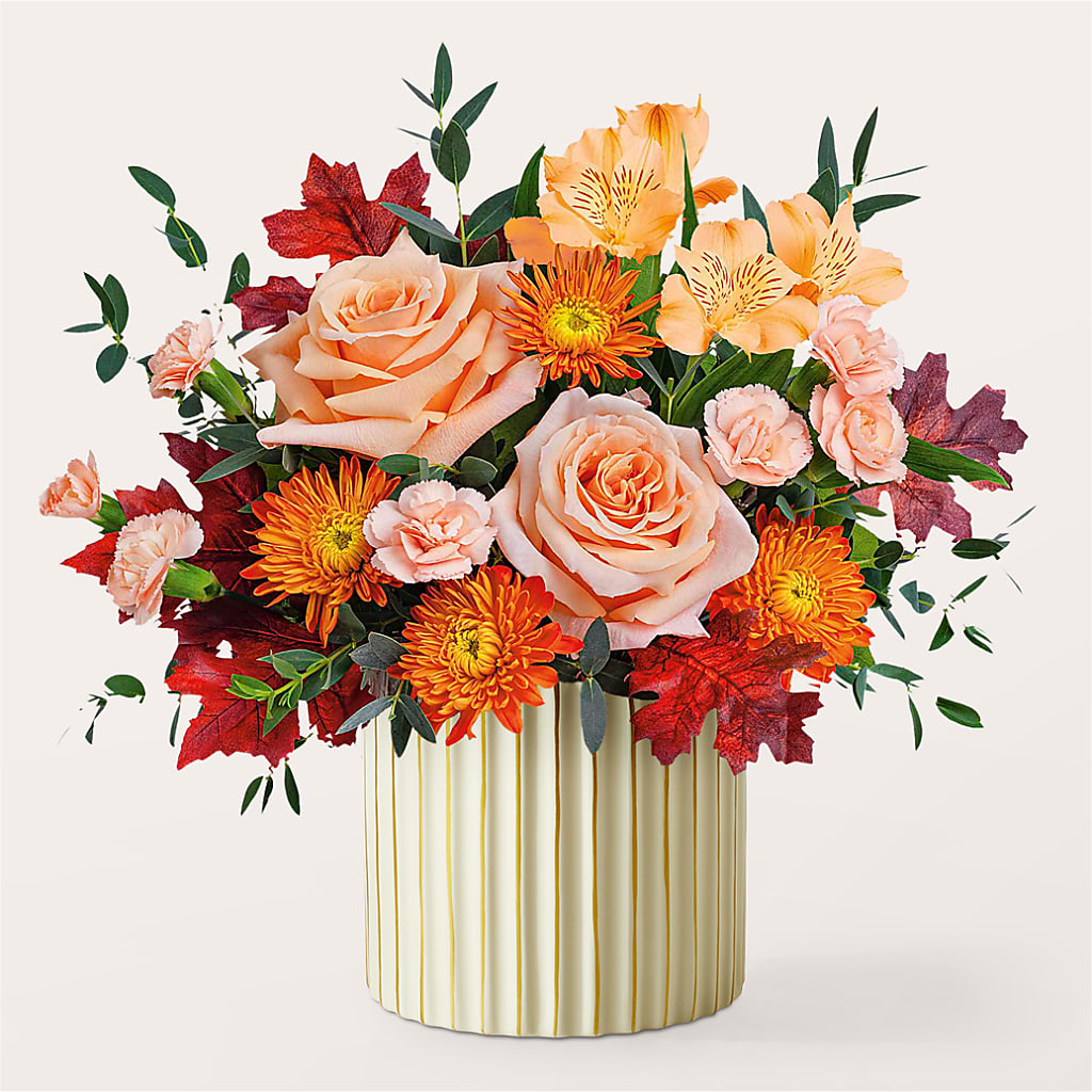 Spiced Latte Bouquet with Ivory Vase –  Halstead Floral At The Plaza, Halstead KS