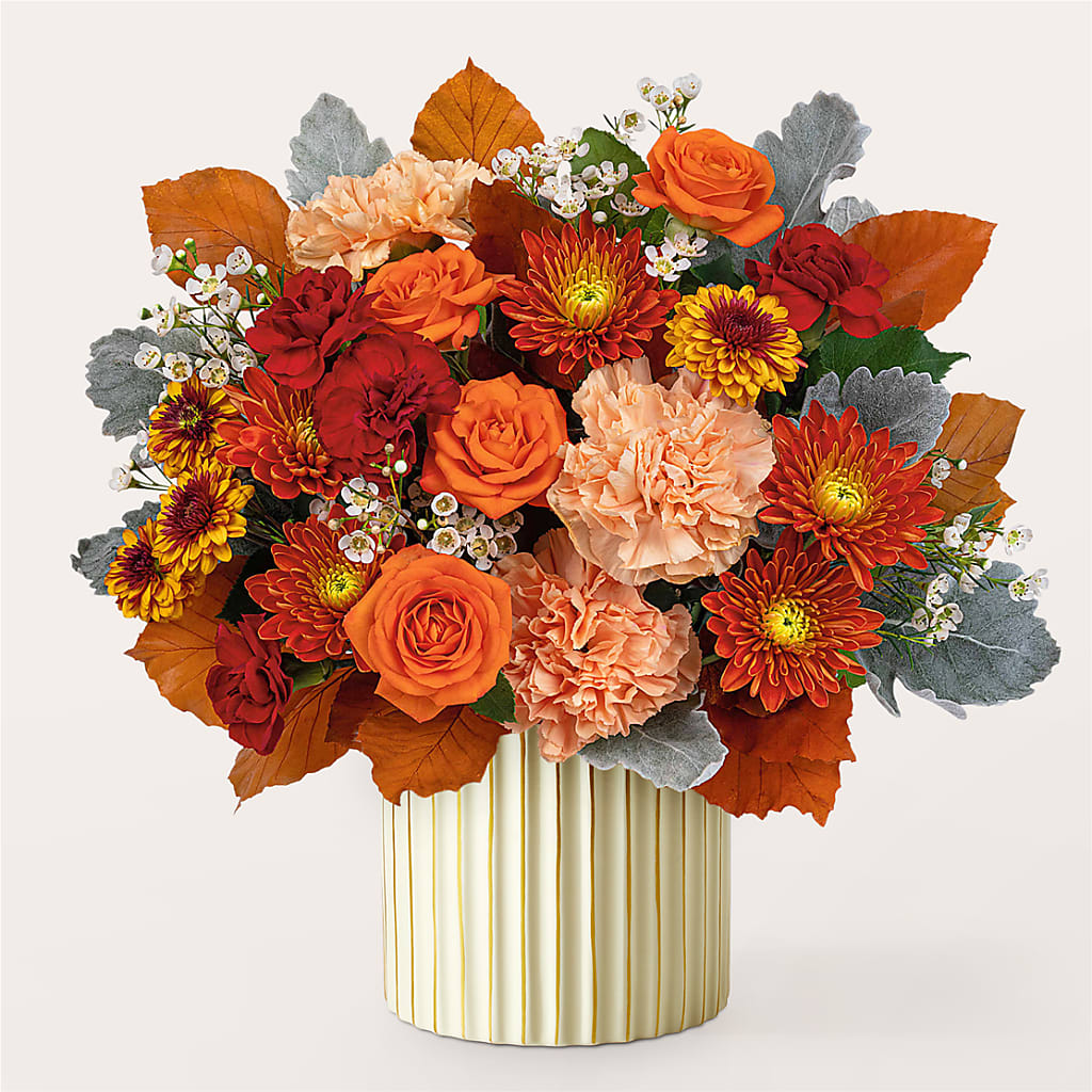 Merlot Bouquet with Ivory Vase –  Halstead Floral At The Plaza, Halstead KS