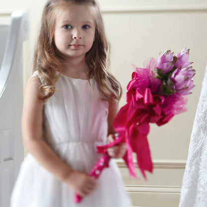 Sparkle Pink Flower Girl Bouquet –  Halstead Floral At The Plaza, Halstead KS